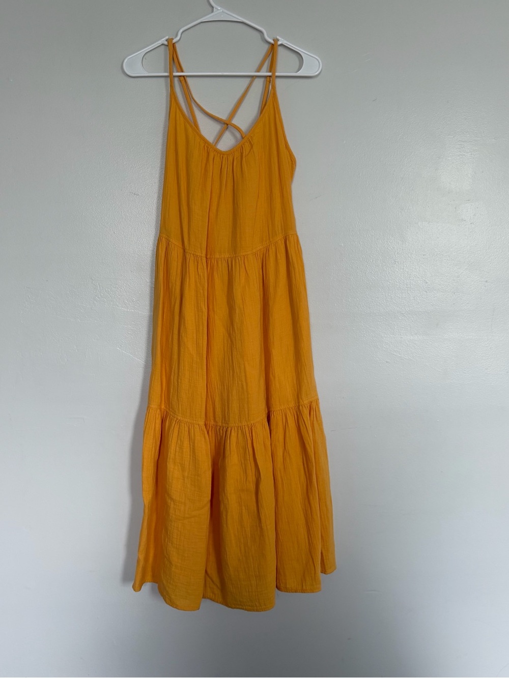 Sunshine Crisscross Tiered Maxi Dress - Yellow